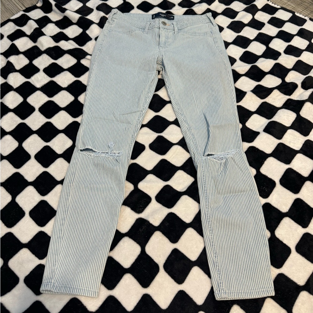 Striped HOLLISTER Crop Jeans Size 26